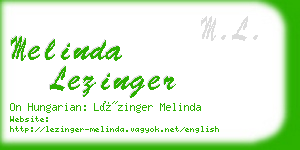 melinda lezinger business card